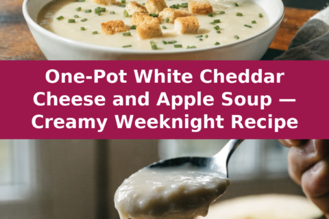 One-Pot White Cheddar Cheese and Apple Soup — Creamy Weeknight Recipe Pinterest recipe pin