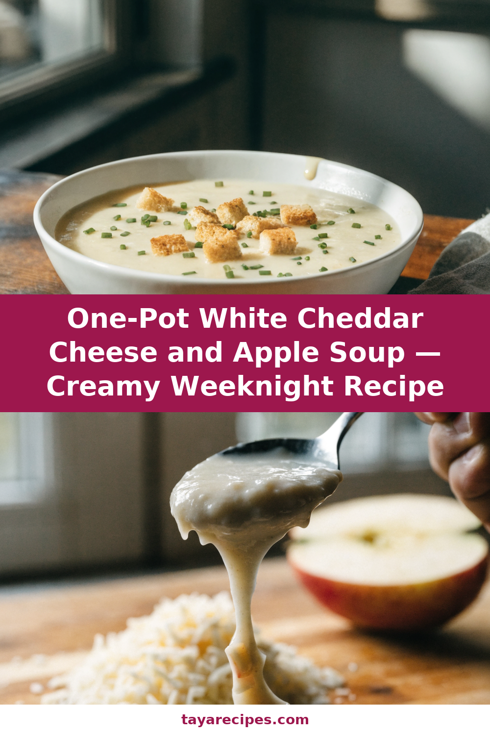 Creamy White Cheddar Cheese and Apple Soup