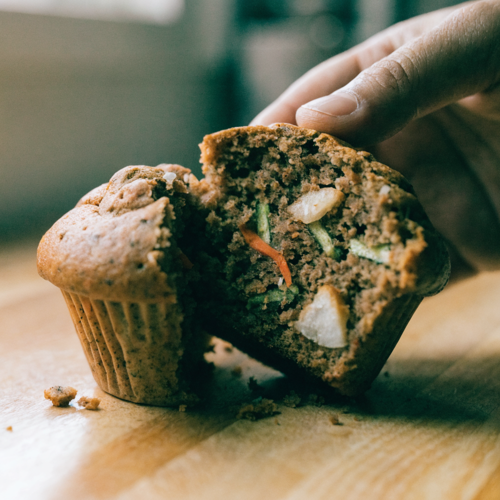 Close-up of easy morning glory muffins