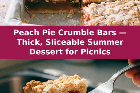 Peach Pie Crumble Bars — Thick, Sliceable Summer Dessert for Picnics Pinterest recipe pin