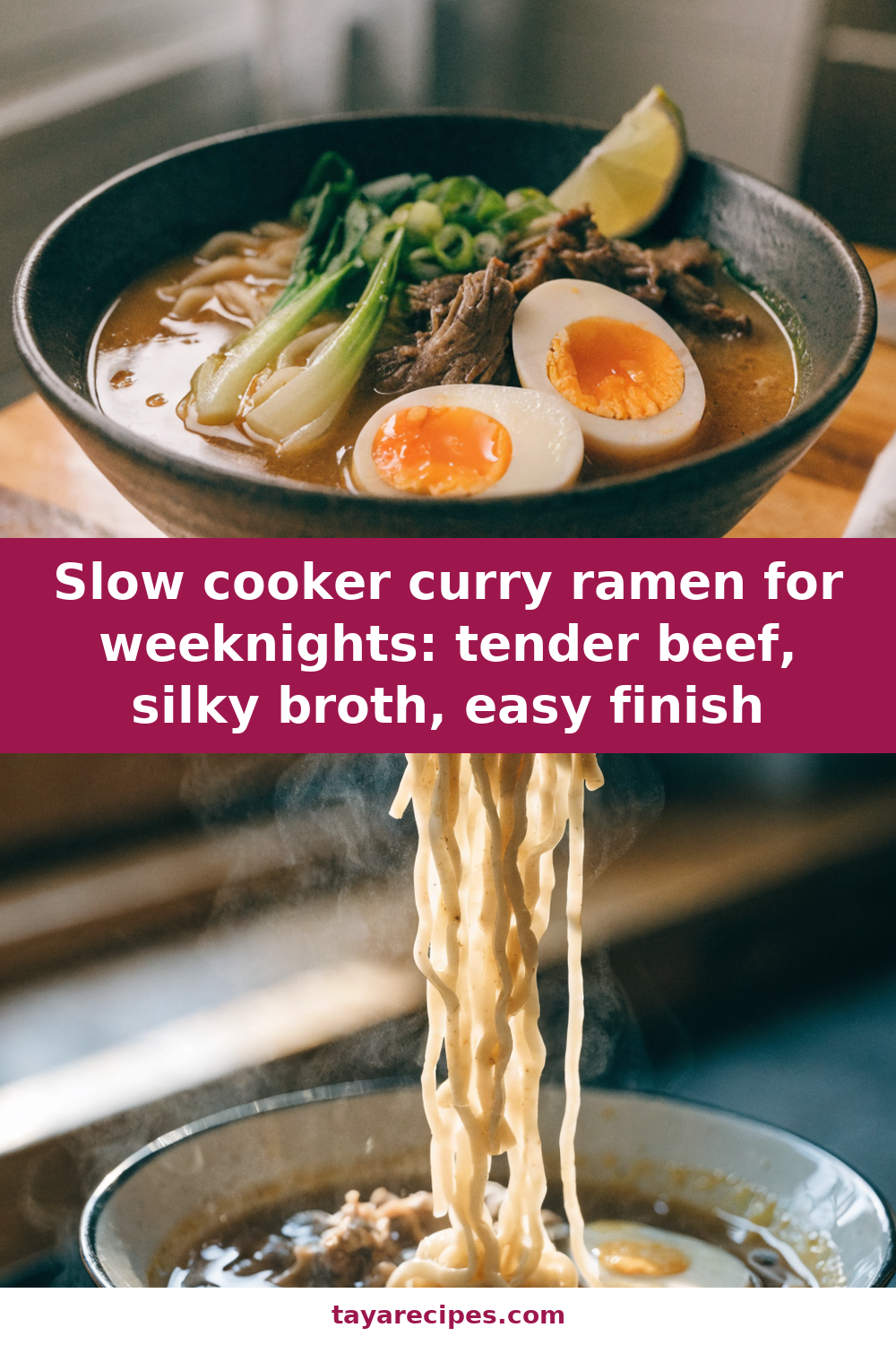 Slow Cooker Curry Ramen with Beef