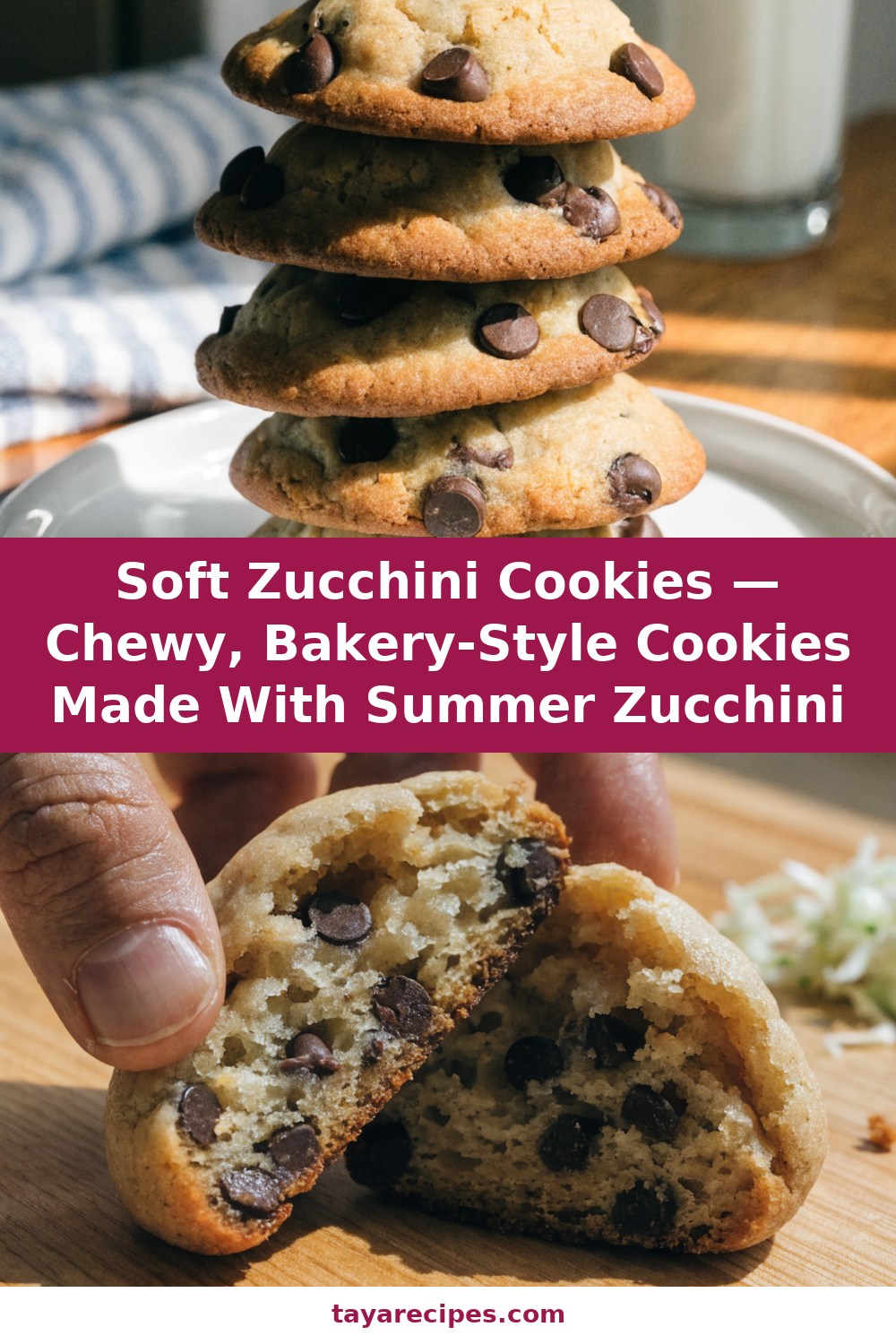 Soft Zucchini Cookies — Chewy, Bakery-Style Cookies Made With Summer Zucchini Pinterest recipe pin