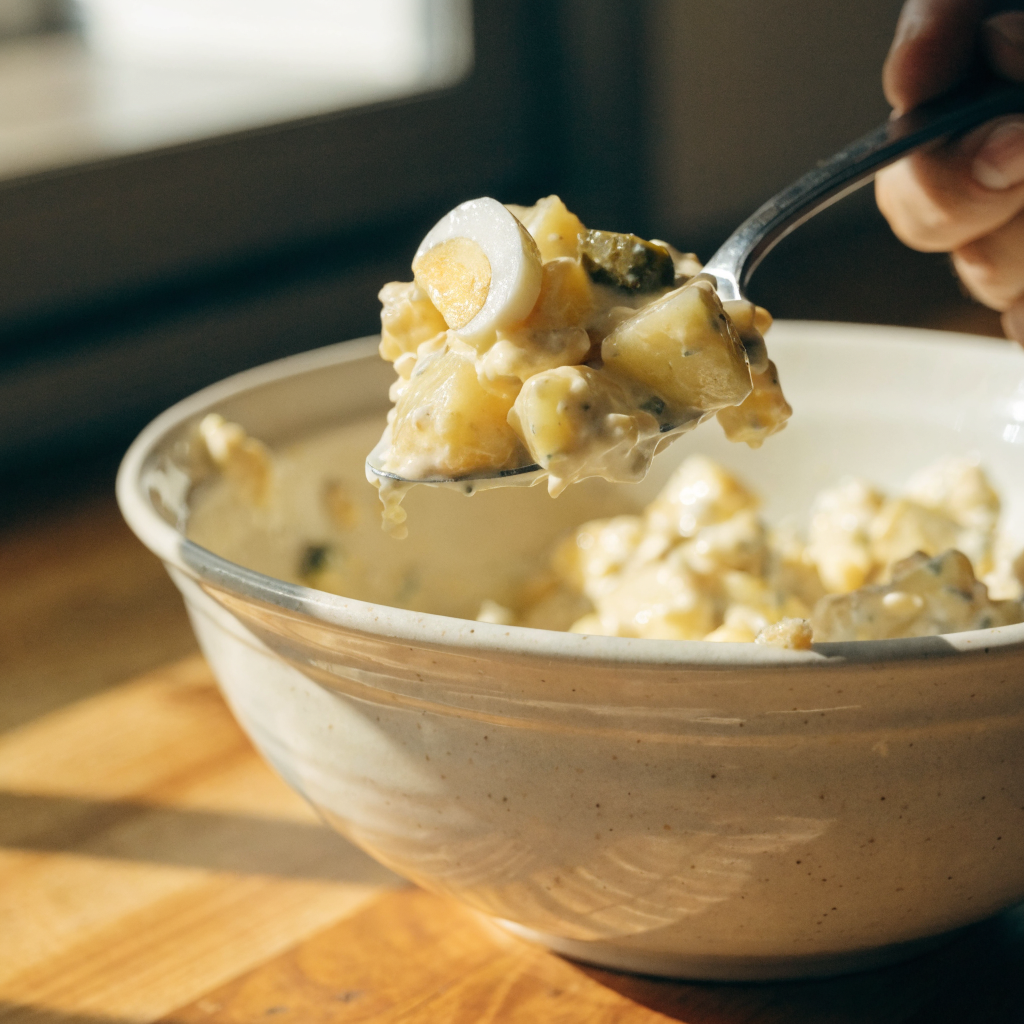 Close-up of easy southern potato salad