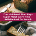 Zucchini Bread That Stays Super-Moist Every Time — Reliable Loaf for Brunch Pinterest recipe pin