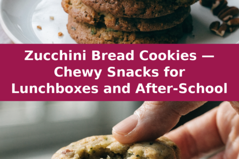Zucchini Bread Cookies — Chewy Snacks for Lunchboxes and After-School Pinterest recipe pin