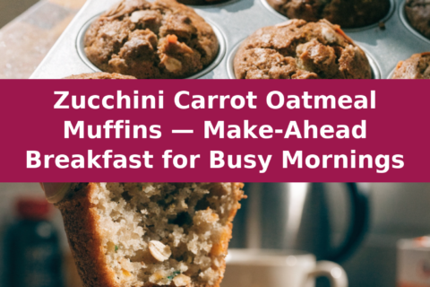 Zucchini Carrot Oatmeal Muffins — Make-Ahead Breakfast for Busy Mornings Pinterest recipe pin