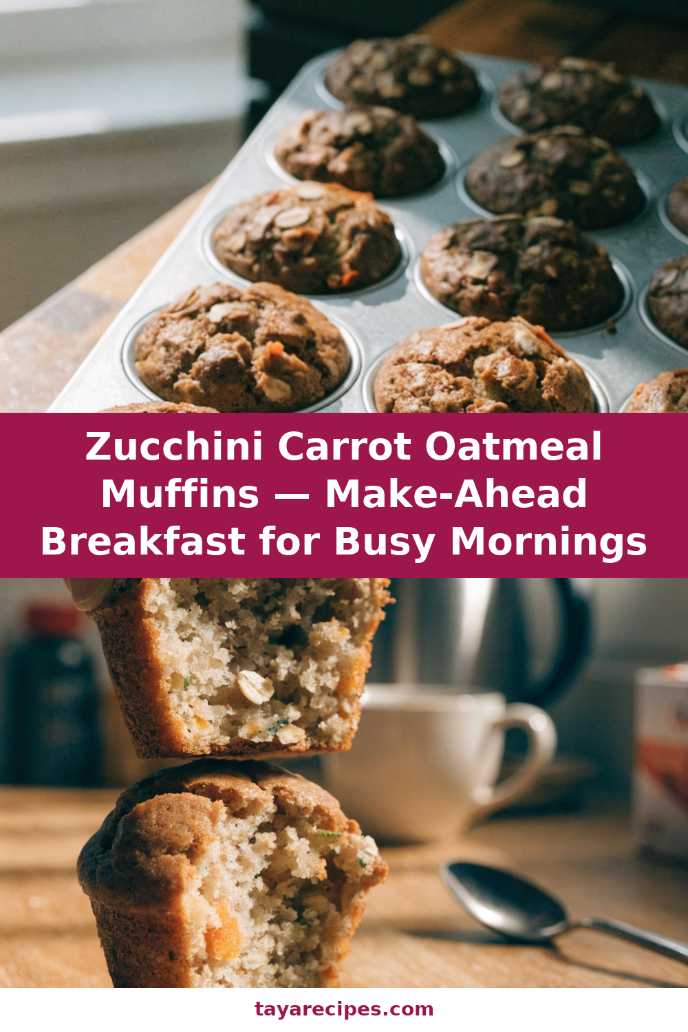 Zucchini Carrot Oatmeal Muffins